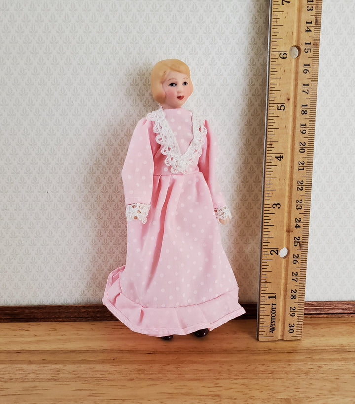 Dollhouse Miniature Woman Doll Porcelain Poseable Mom Mother Female 1:12 Scale