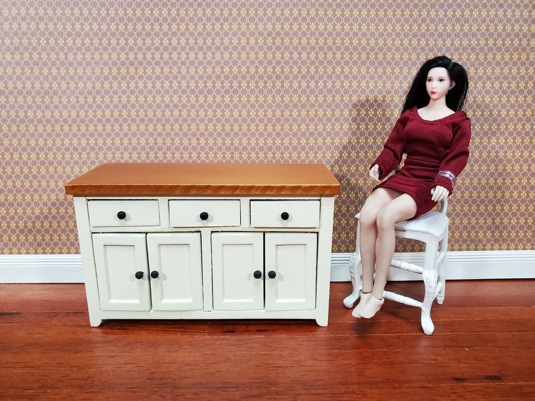 Dollhouse Tall Chair White Counter Height Padded Seat 1:12 Scale Furniture