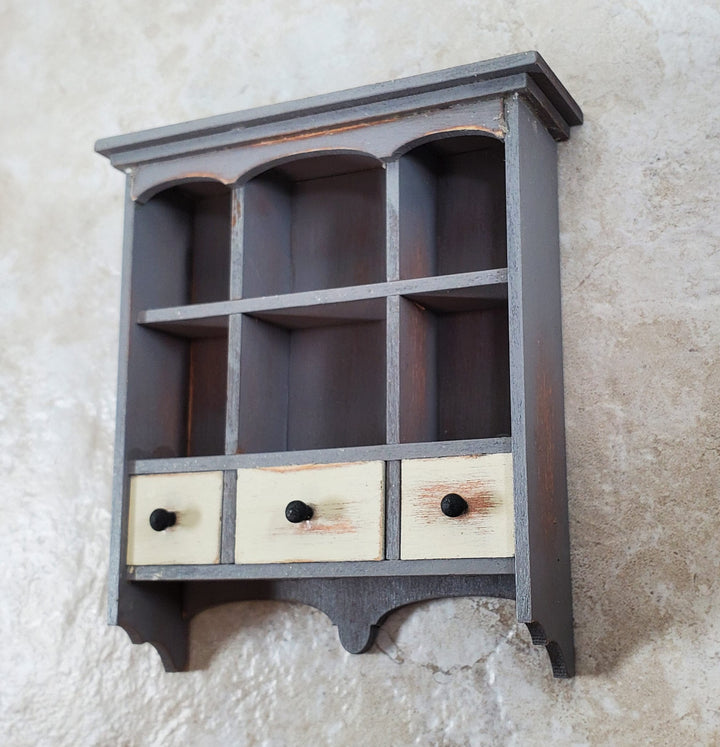 Dollhouse Hanging Kitchen Shelf KIT DIY 3 Working Drawers 1:12 Scale Miniature