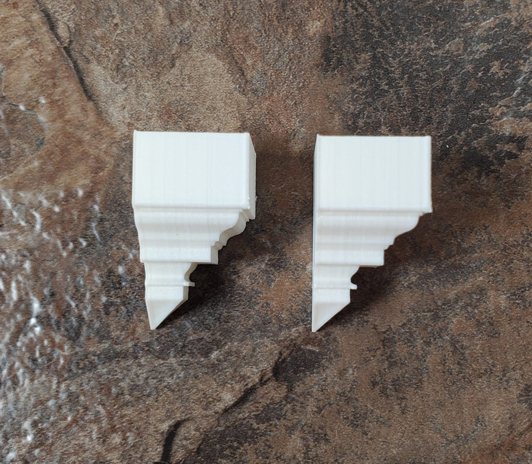 Dollhouse Corner Ceiling Blocks for Crown Molding 2 Inside Pieces 1:12 Scale
