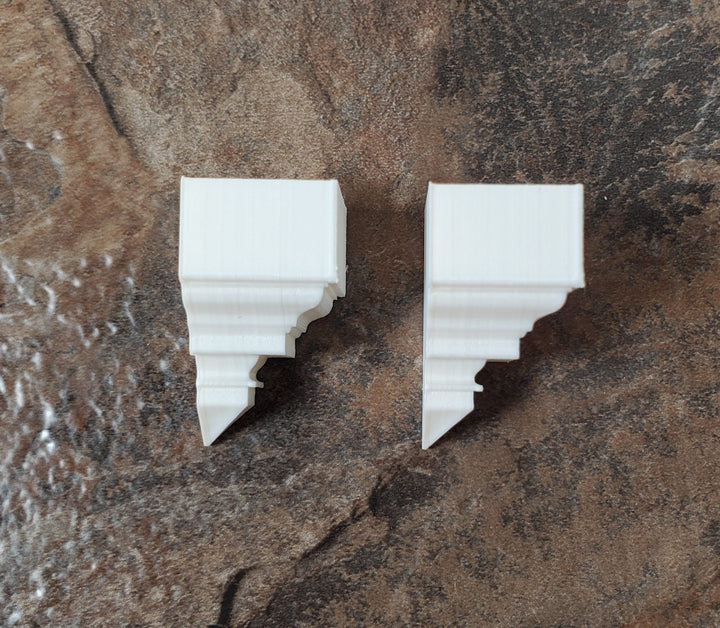 Dollhouse Corner Ceiling Blocks for Crown Molding 2 Inside Pieces 1:12 Scale