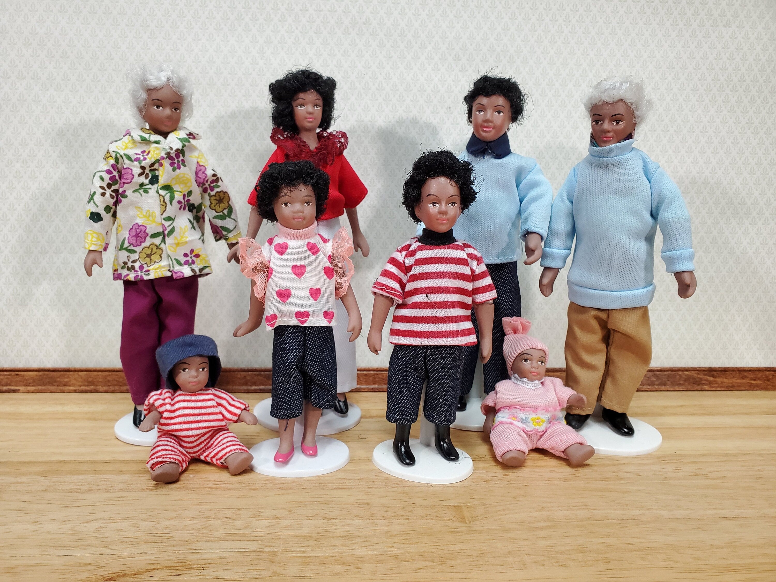 Dollhouse Modern Girl Black Brown Doll Daughter Sister Porcelain