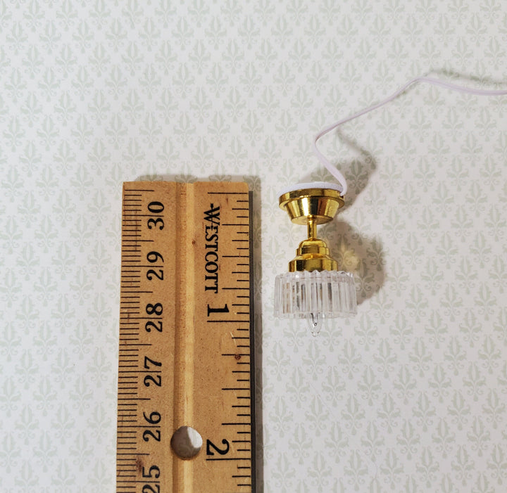 Dollhouse Ceiling Light Small Art Deco Style Hanging 12 Volt w/ Plug 1:12 Scale
