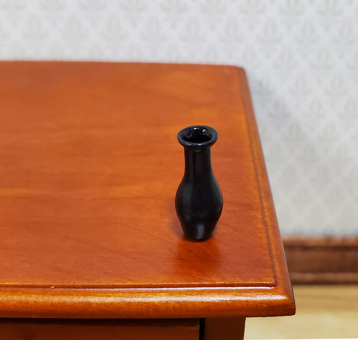 Dollhouse HALF SCALE Tiny Glass Bud Vase Black 1:24 Miniature