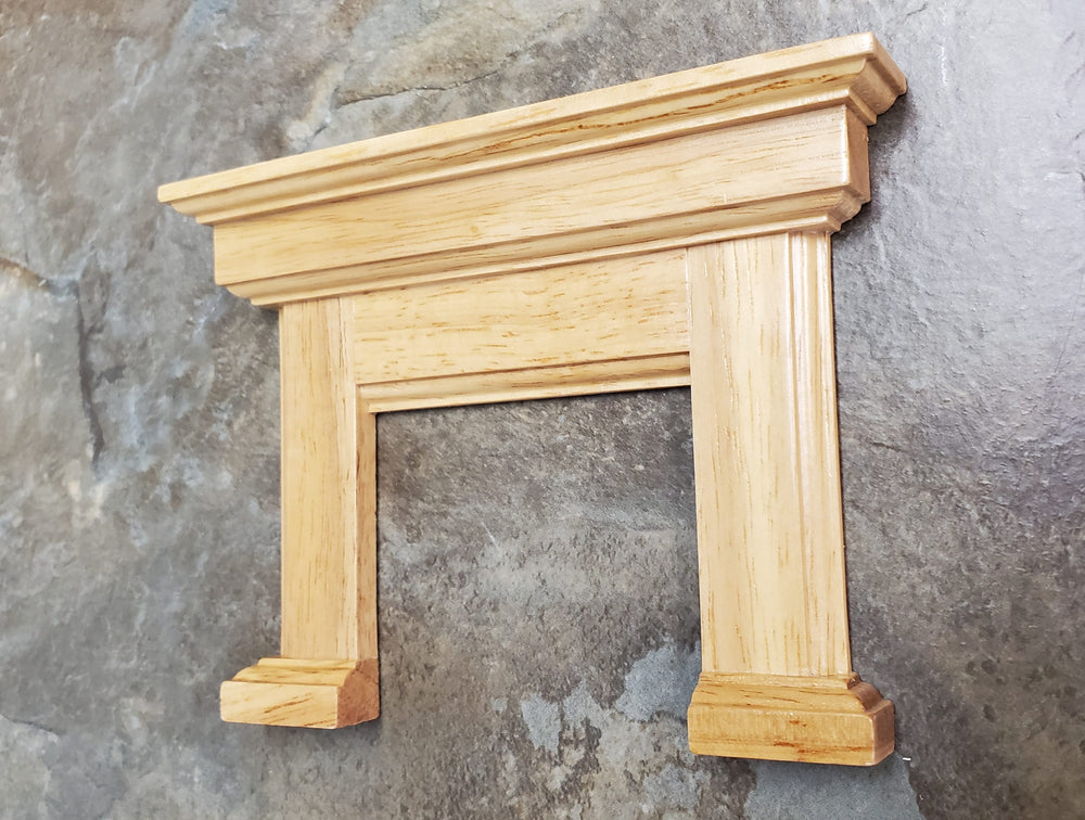 Dollhouse Fireplace Wood Surround Light Oak Finish 1:12 Scale Furniture