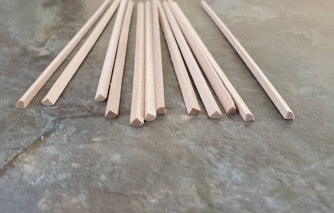 Miniature 6" Long Trim Scrap Quarter Round Tiny Wood Strip 1/8" 12 Pieces
