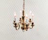 Dollhouse Brass Chandelier 6 Arm 12 Volt Electric 1:12 Scale Miniature by Houseworks
