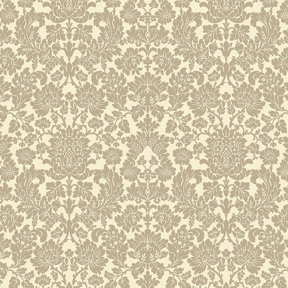 Dollhouse Wallpaper Berkshire Damask Clay on Cream Bradbury & Bradbury 1:12 Scale