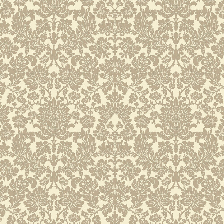 Dollhouse Wallpaper Berkshire Damask Clay on Cream Bradbury & Bradbury 1:12 Scale