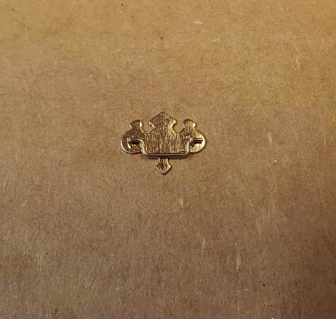 Dollhouse Drawer Pulls x10 Gold Plated Brass 1:12 Scale Chippendale Style