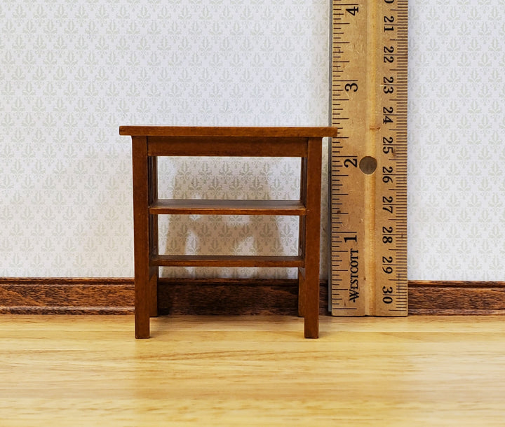 JBM Miniature Side Table TALL Arts & Crafts Style 1:12 Scale Dollhouse Furniture