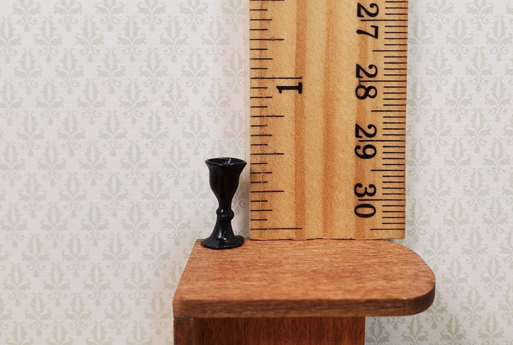 Dollhouse HALF SCALE Black Wine Glass 1:24 Miniature Kitchen Halloween Decor