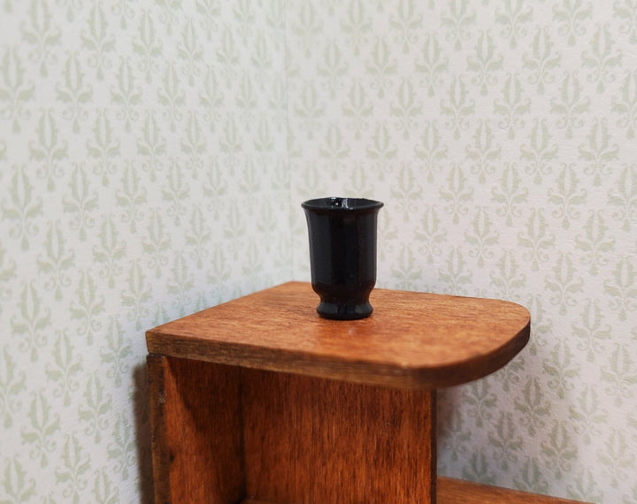 Dollhouse Small Glass Cup or Vase Painted Black 1:12 Scale Miniature