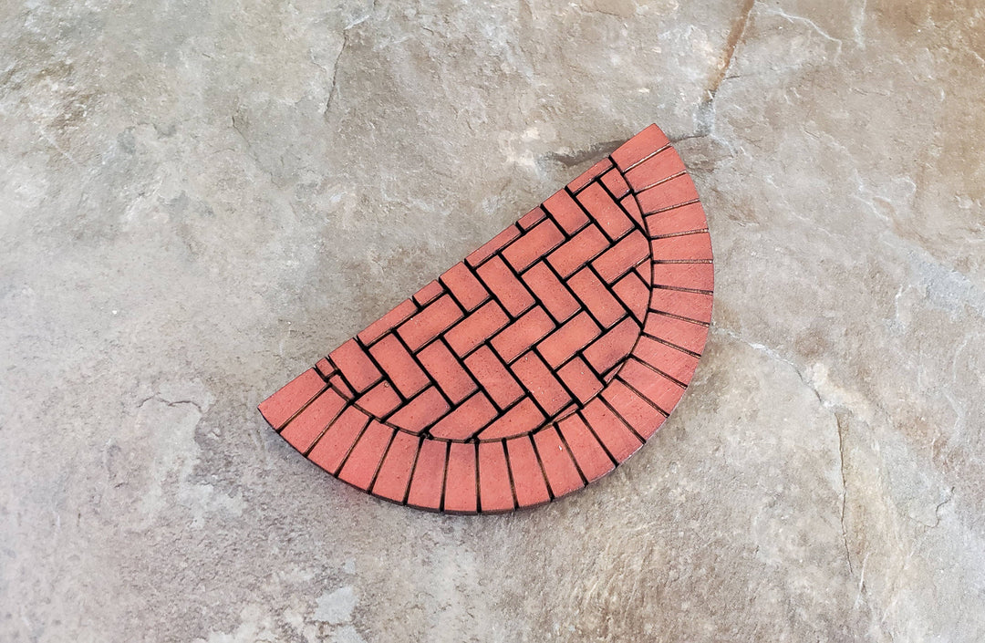 Dollhouse Miniature Brick Step Half Round Large Exterior for Entryway Door 1:12 Scale