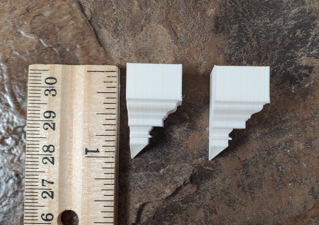Dollhouse Corner Ceiling Blocks for Crown Molding 2 Inside Pieces 1:12 Scale
