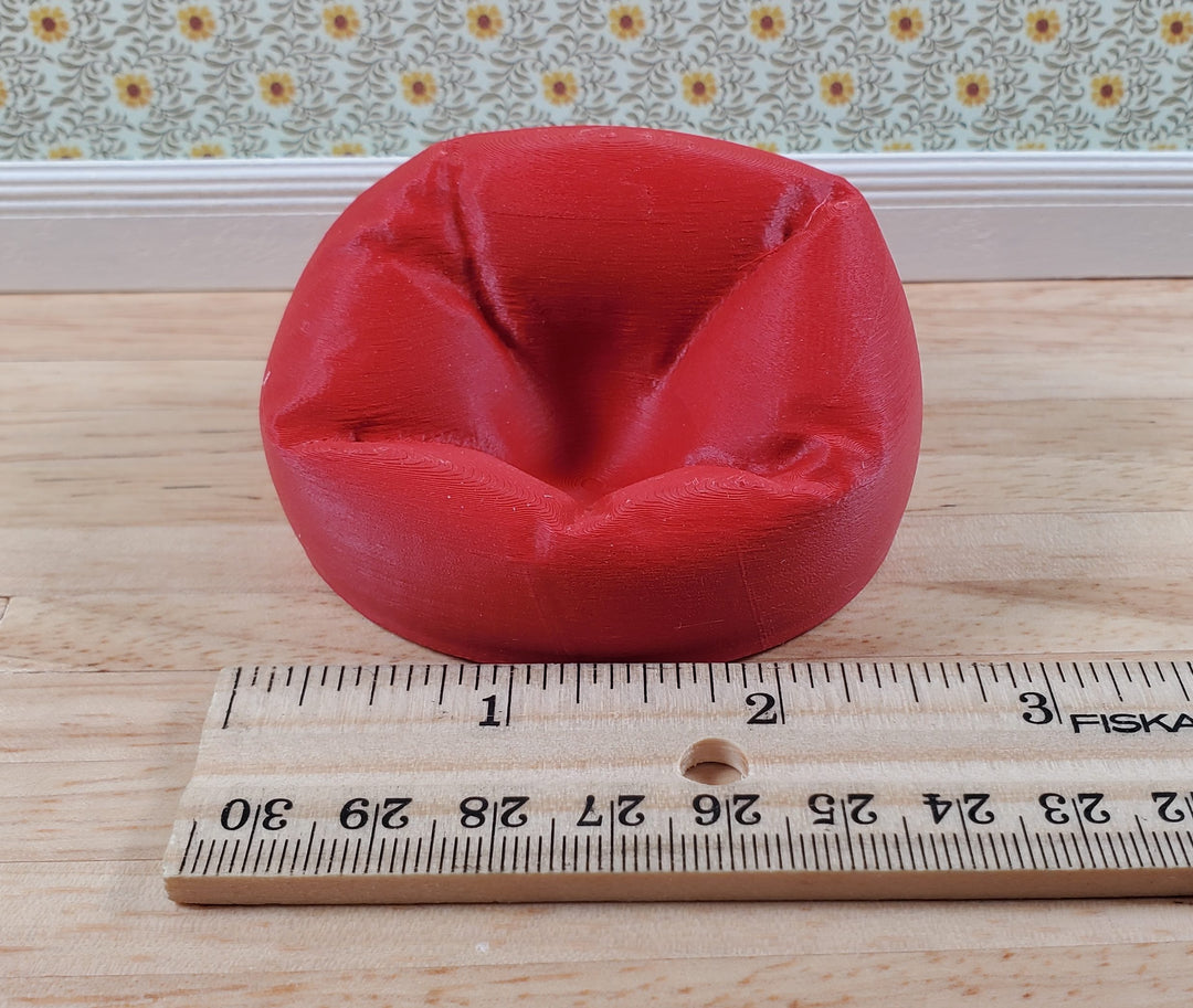 Dollhouse Bean Bag Chair for Child Red 3D Printed 1:12 Scale Miniature