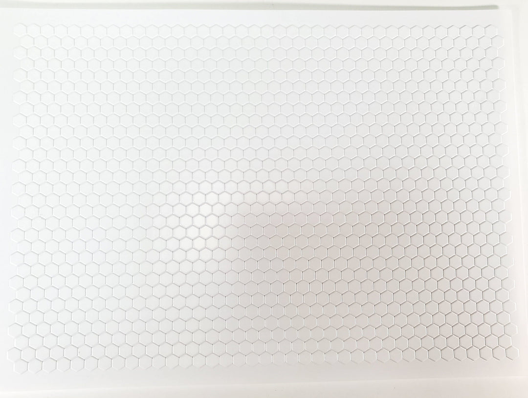 Dollhouse Hexagon Vinyl Tile Flooring Embossed White on White 1:12 Scale Miniatures