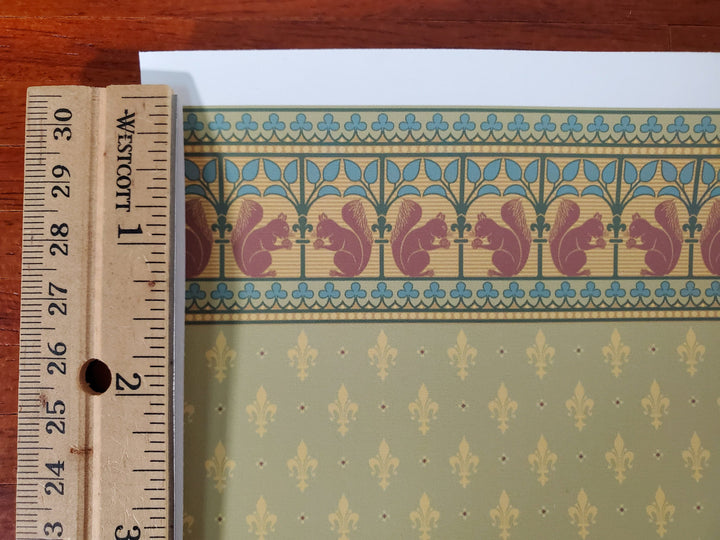 Dollhouse Wallpaper Gothic Squirrel Frieze Bradbury & Bradbury 1:12 Scale