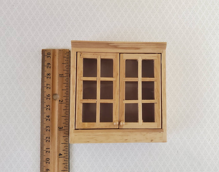 Dollhouse Miniature Upper Kitchen Cabinet Light Oak with Doors 1:12 Scale