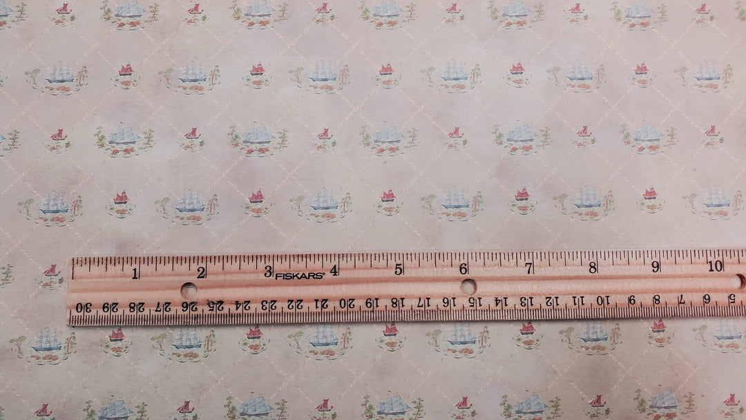 Dollhouse Wallpaper 3 Sheets Colonial Clipper Ships 1:12 Scale Miniature