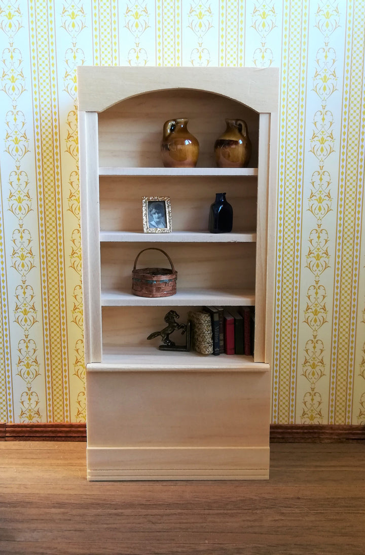 Dollhouse Miniature Bookcase 4 Shelf 1:12 Scale Bookshelf Painted Wood Houseworks