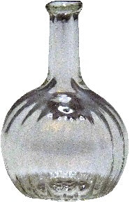 Dollhouse Ribbed Glass Onion Jar 1:12 Scale Miniature Decoration Flowers
