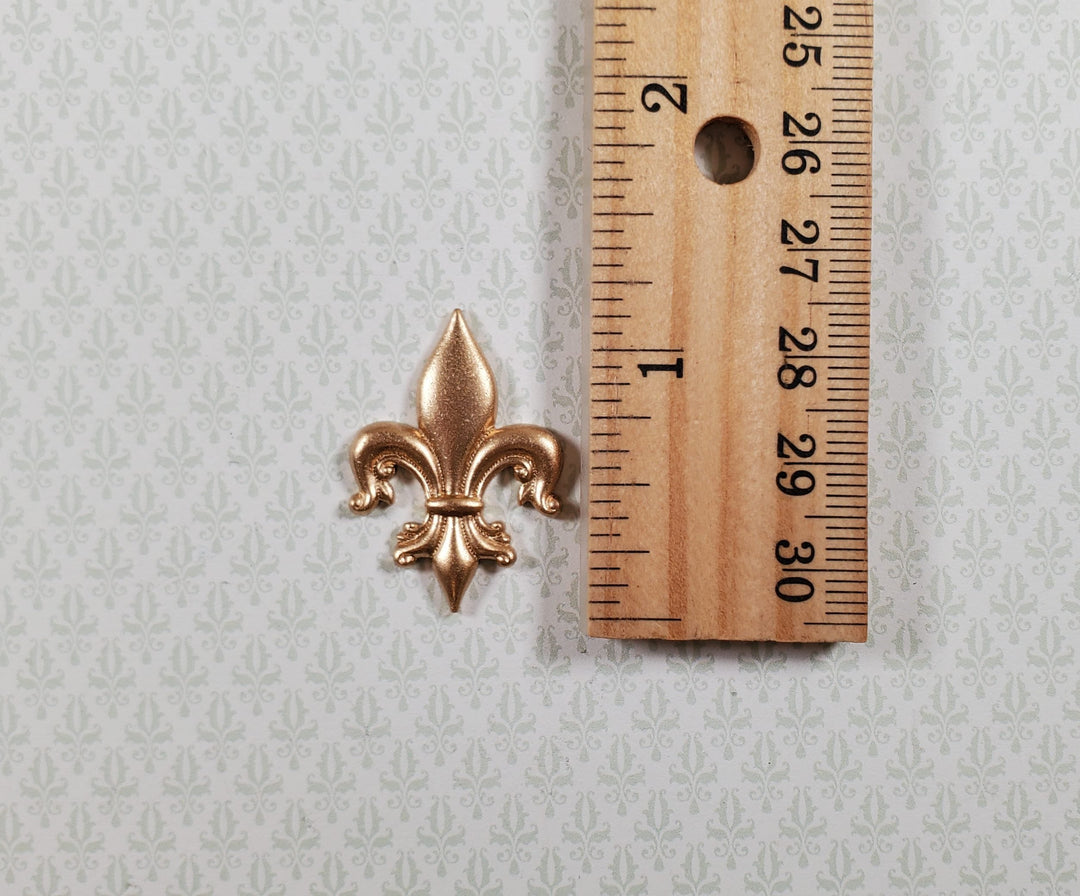 Fleur Di Lis Gold Metal Embellishment Wall Art 1 3/16" - MiniatureCrush