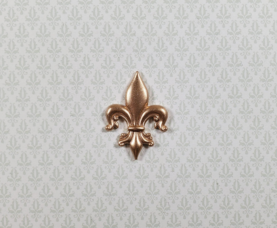Fleur Di Lis Gold Metal Embellishment Wall Art 1 3/16" - MiniatureCrush