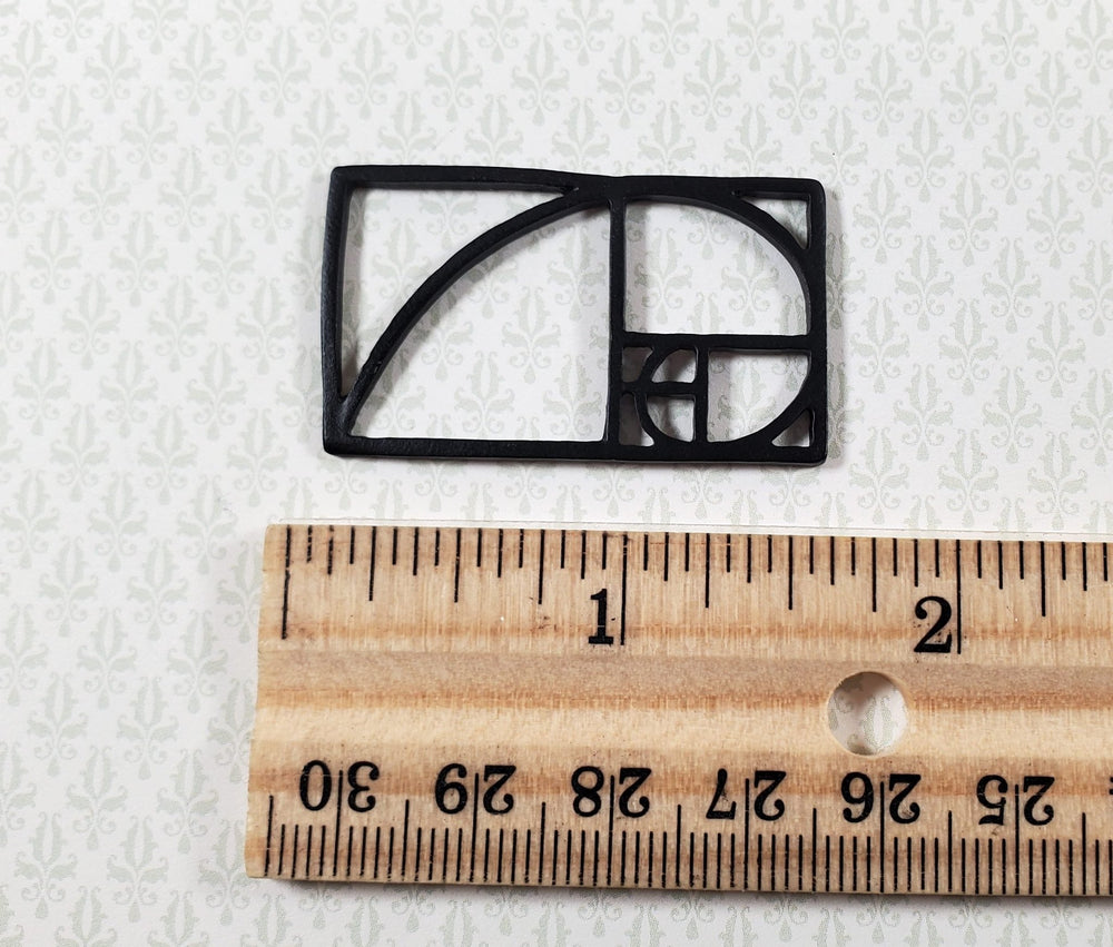 Golden Ratio Charm Jewelry Making Piece Black Metal Decoration 1 9/16" x 15/16" - Miniature Crush