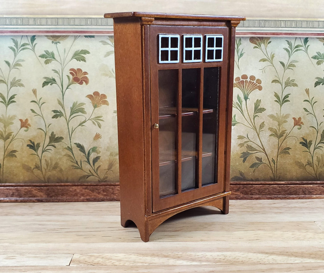 JBM Dollhouse Bookcase Mission Style Walnut Finish 1:12 Scale Miniature Furniture - Miniature Crush