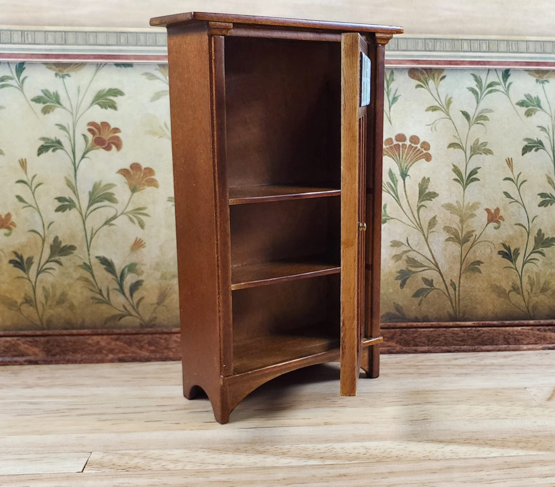 JBM Dollhouse Bookcase Mission Style Walnut Finish 1:12 Scale Miniature Furniture - Miniature Crush