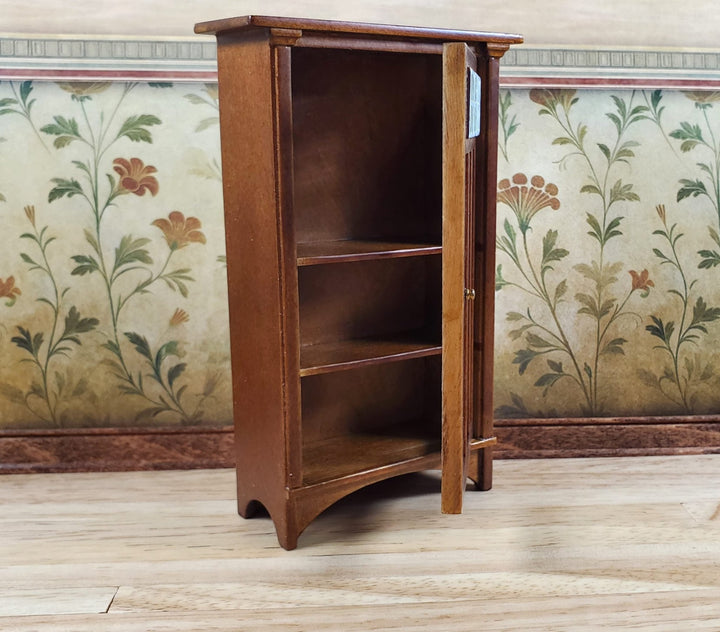 JBM Dollhouse Bookcase Mission Style Walnut Finish 1:12 Scale Miniature Furniture - Miniature Crush