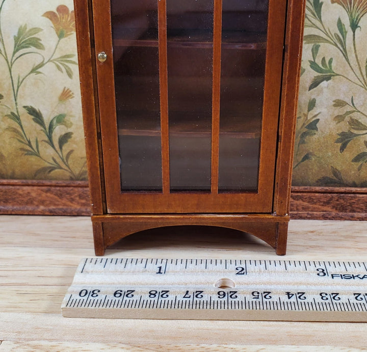 JBM Dollhouse Bookcase Mission Style Walnut Finish 1:12 Scale Miniature Furniture - Miniature Crush