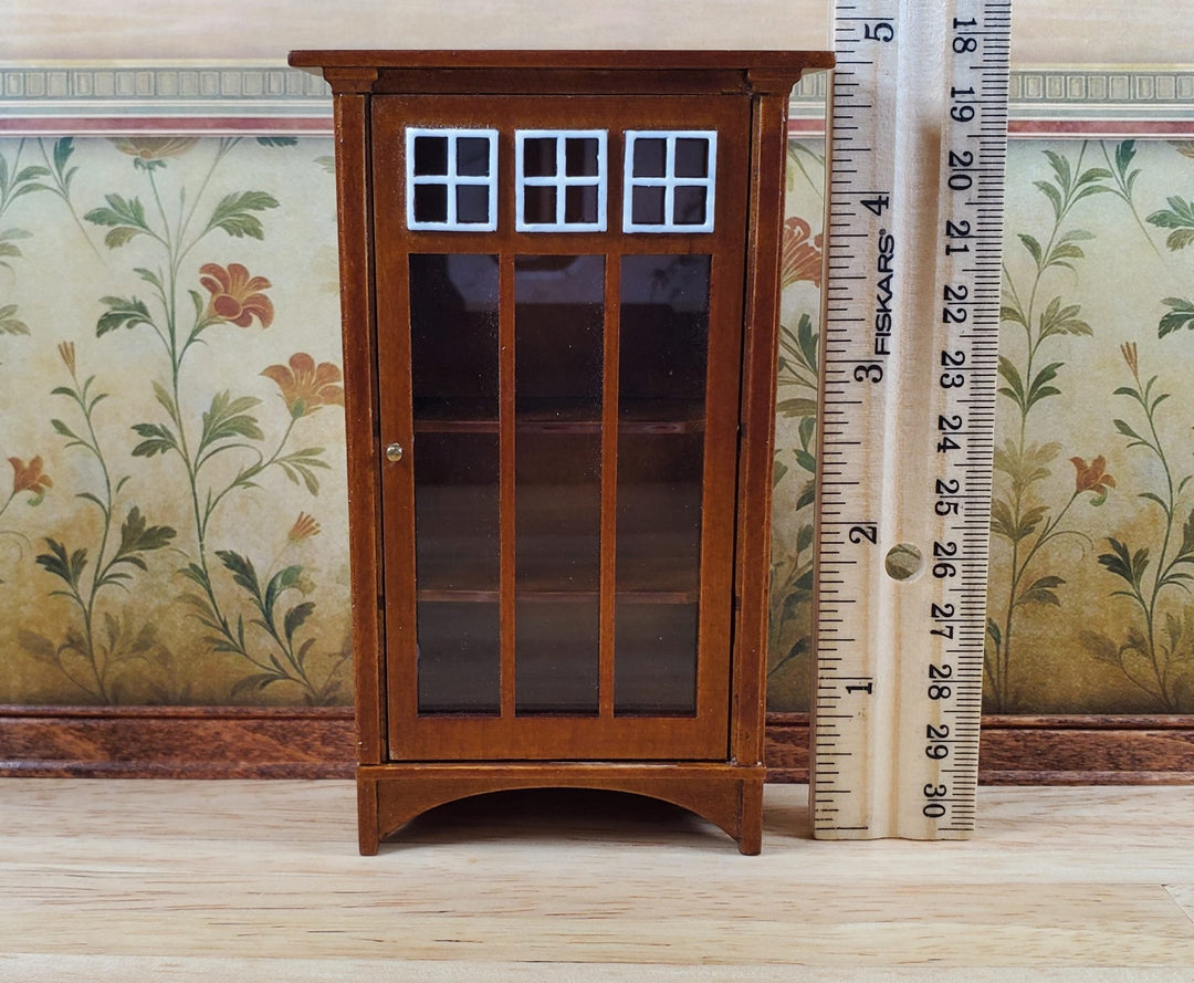 JBM Dollhouse Bookcase Mission Style Walnut Finish 1:12 Scale Miniature Furniture - Miniature Crush