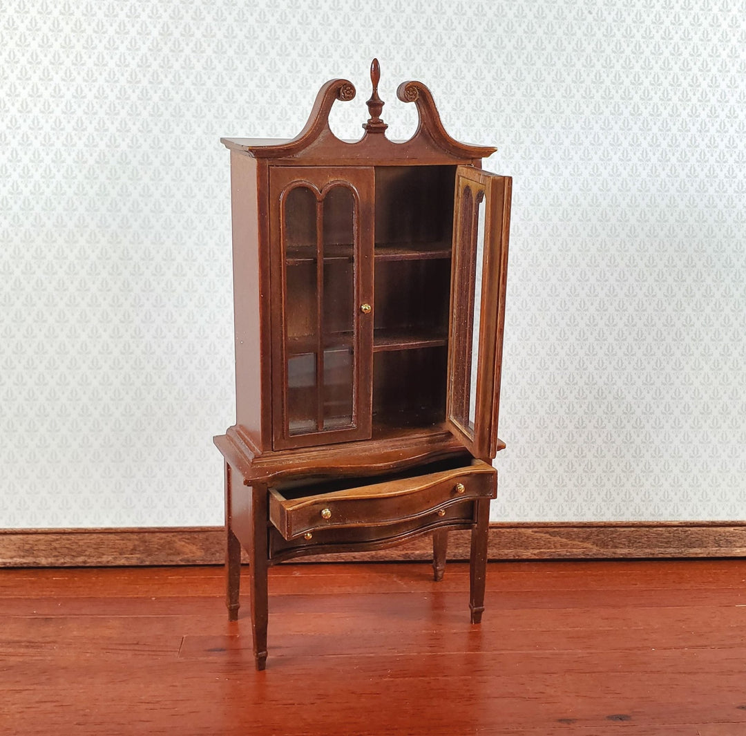 JBM Dollhouse Hepplewhite Chest Cabinet 1:12 Scale Furniture Walnut Finish - Miniature Crush