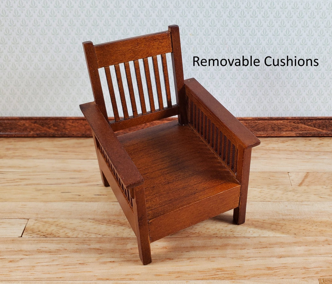 JBM Dollhouse Lounge Chair Mission Prairie Style 1:12 Scale Miniature Furniture - Miniature Crush