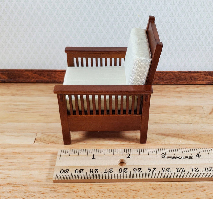 JBM Dollhouse Lounge Chair Mission Prairie Style 1:12 Scale Miniature Furniture - Miniature Crush