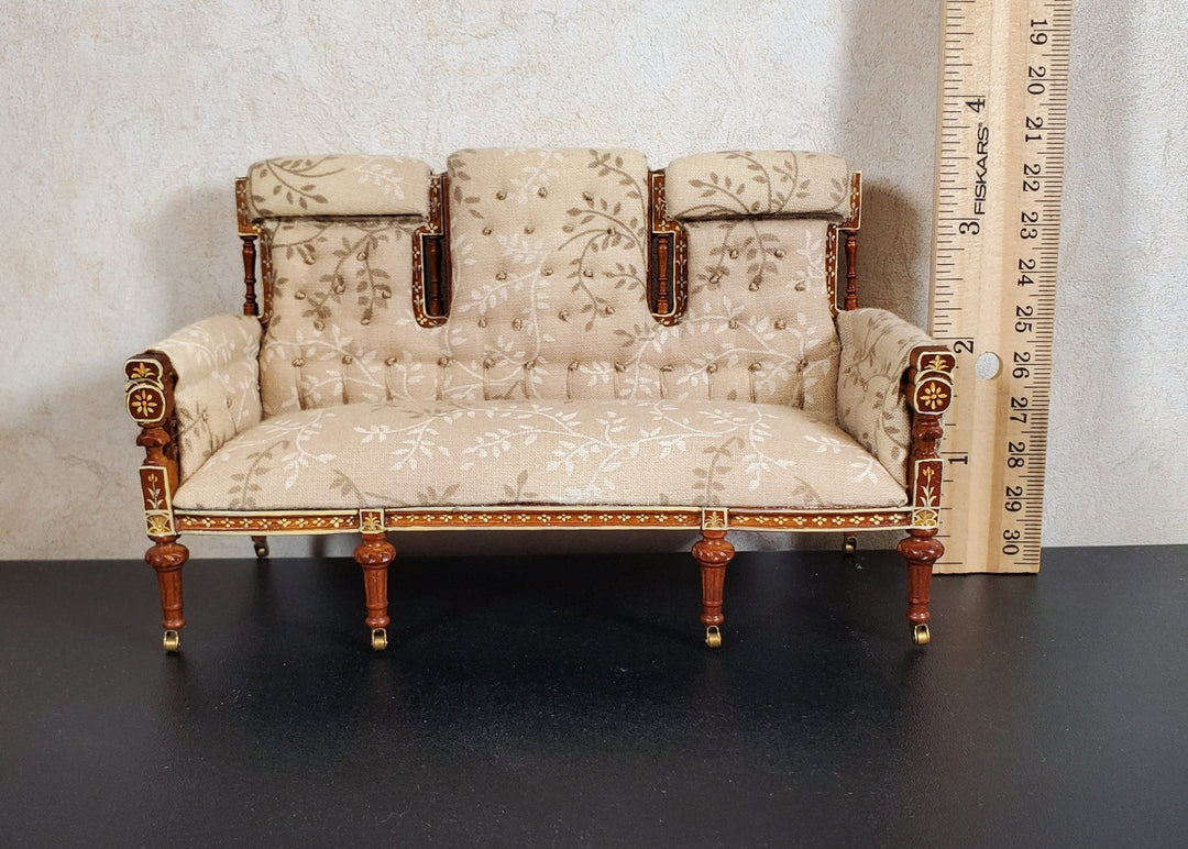 JBM Dollhouse Settee Sofa 18th Century French Style 1:12 Scale Miniature Furniture Couch - MiniatureCrush