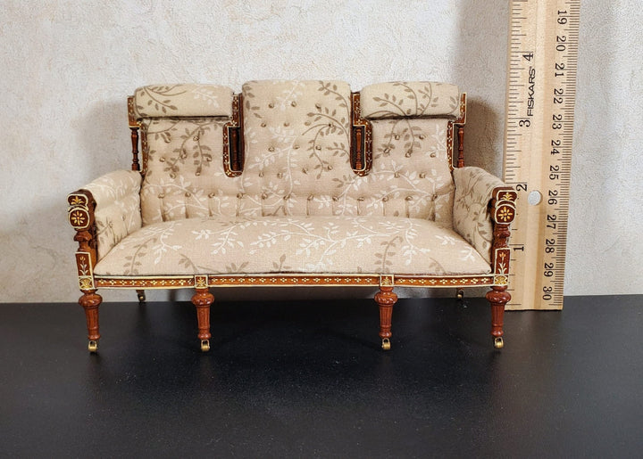 JBM Dollhouse Settee Sofa 18th Century French Style 1:12 Scale Miniature Furniture Couch - MiniatureCrush