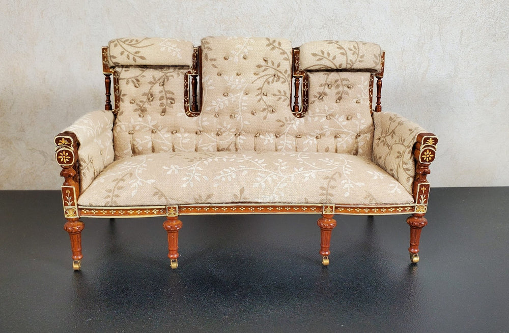 JBM Dollhouse Settee Sofa 18th Century French Style 1:12 Scale Miniature Furniture Couch - MiniatureCrush