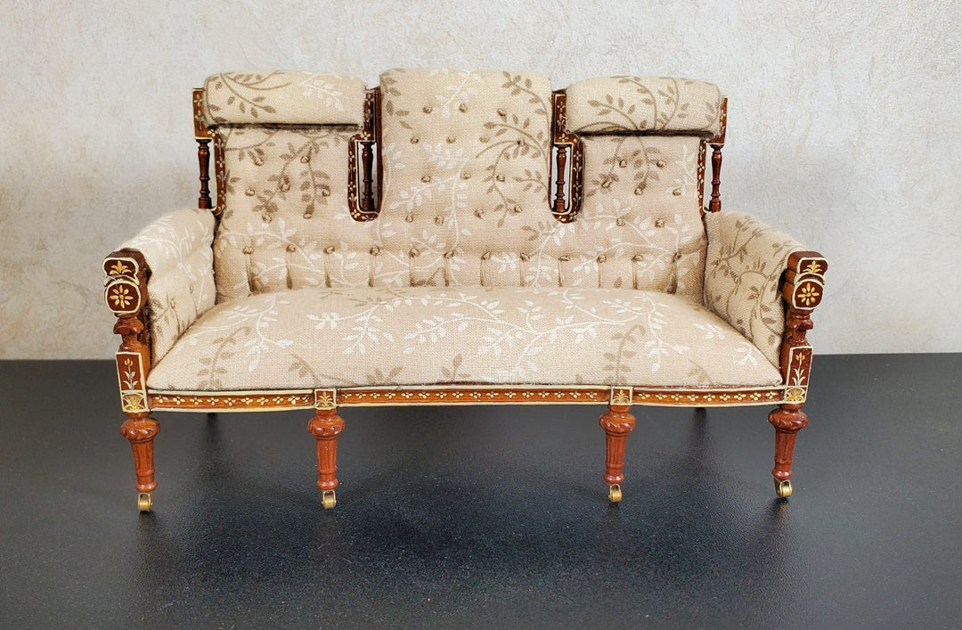 JBM Dollhouse Settee Sofa 18th Century French Style 1:12 Scale Miniature Furniture Couch - MiniatureCrush