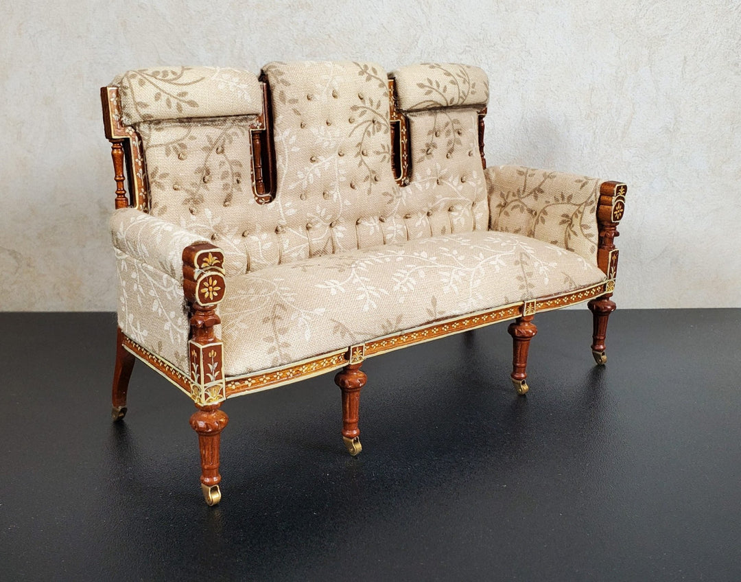 JBM Dollhouse Settee Sofa 18th Century French Style 1:12 Scale Miniature Furniture Couch - MiniatureCrush