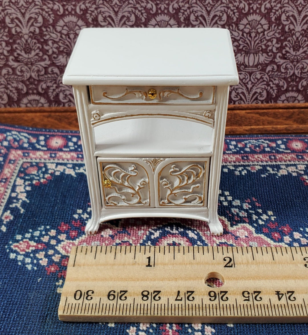 JBM Dollhouse Side Table or Nightstand Art Nouveau 1:12 Miniature Furniture - Miniature Crush