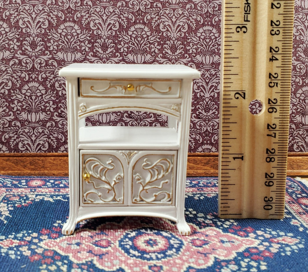 JBM Dollhouse Side Table or Nightstand Art Nouveau 1:12 Miniature Furniture - Miniature Crush