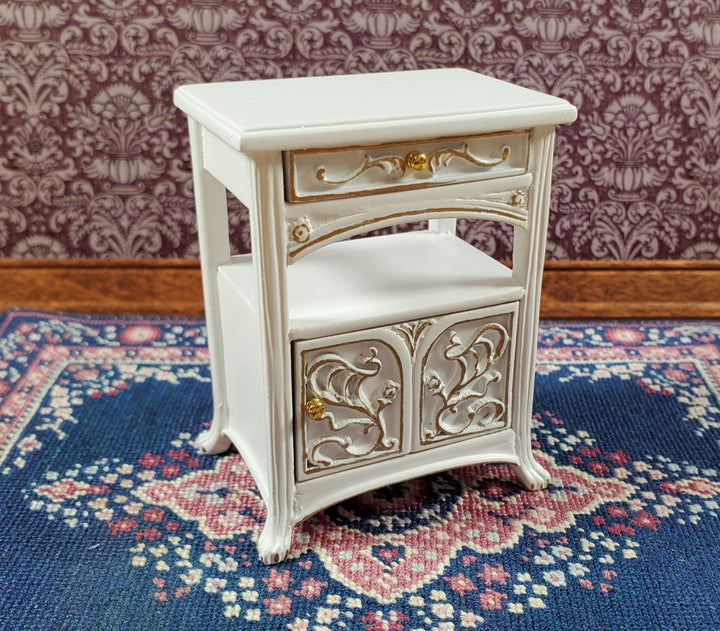 JBM Dollhouse Side Table or Nightstand Art Nouveau 1:12 Miniature Furniture - Miniature Crush