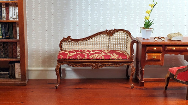 JBM Dollhouse Small Settee Rococo XV Style 1:12 Scale Miniature Wood Furniture - Miniature Crush