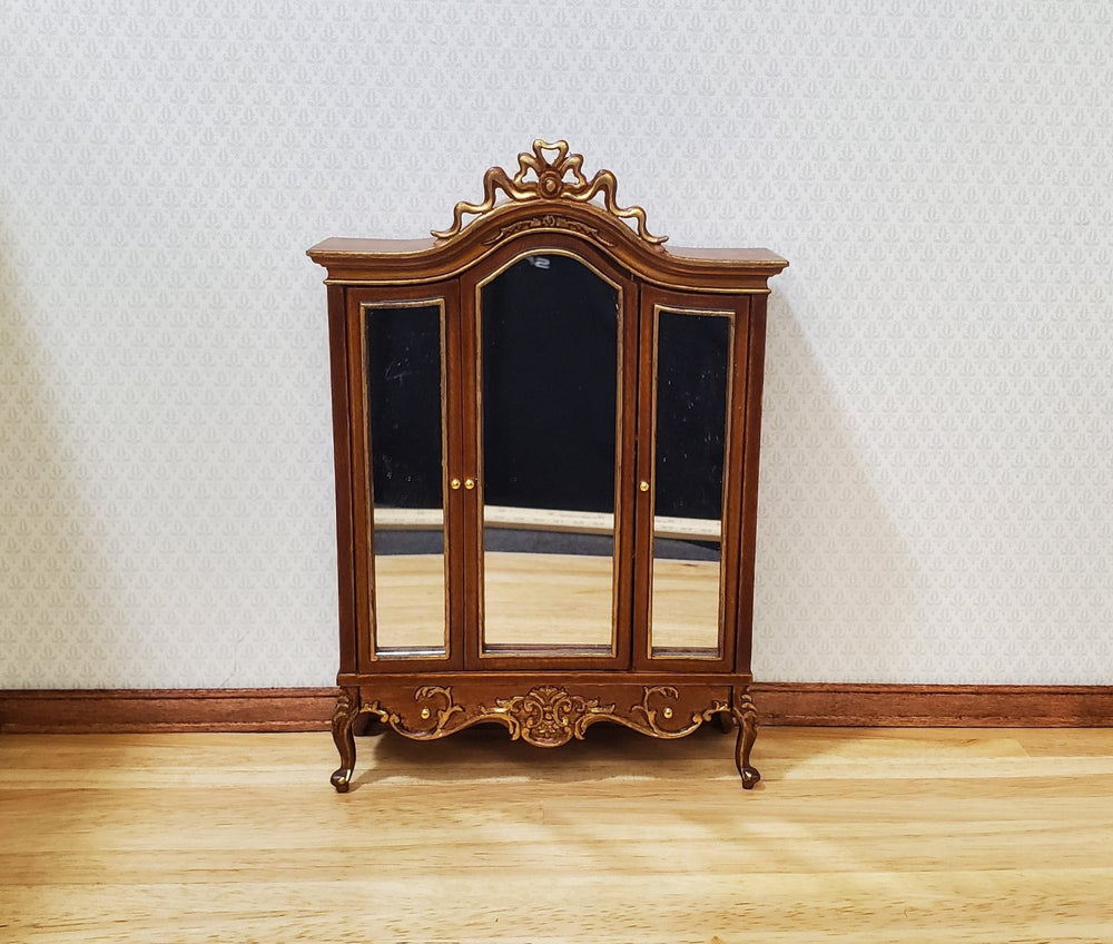 JBM Dollhouse Wardrobe Mirrored Closet Victorian Style 1:12 Scale Furniture - MiniatureCrush