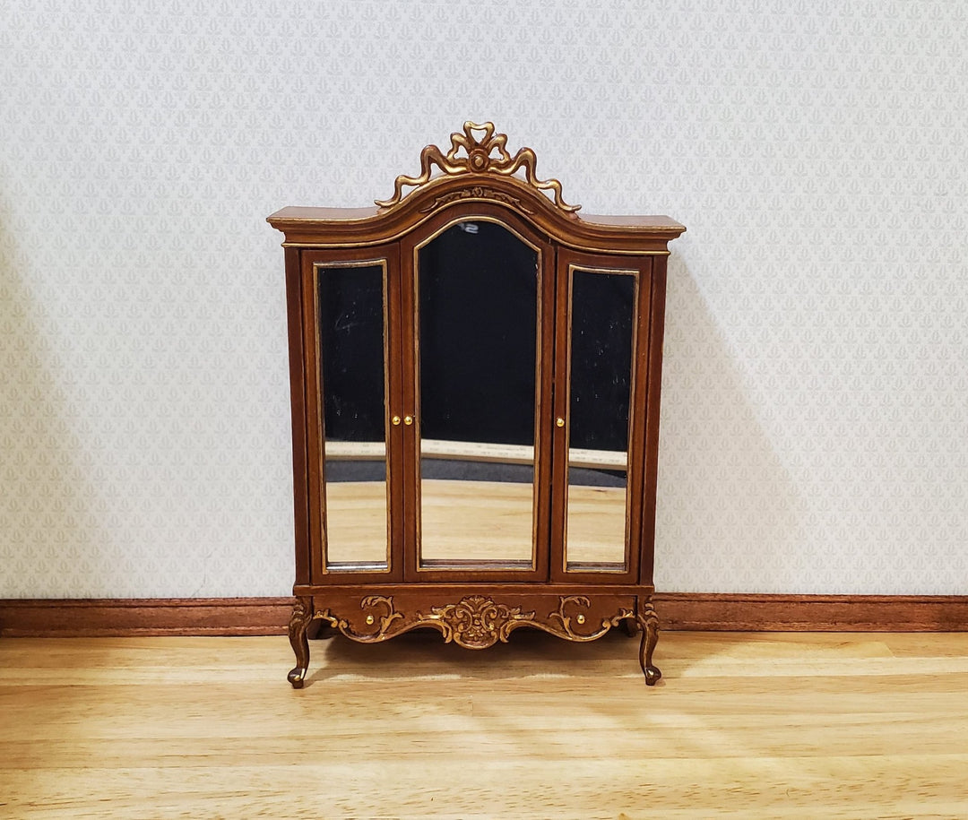 JBM Dollhouse Wardrobe Mirrored Closet Victorian Style 1:12 Scale Furniture - MiniatureCrush