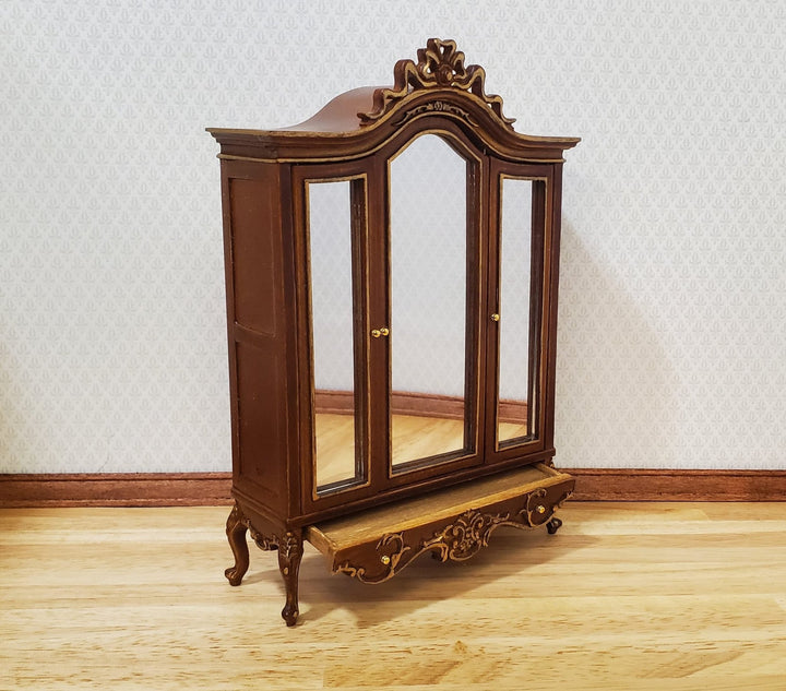 JBM Dollhouse Wardrobe Mirrored Closet Victorian Style 1:12 Scale Furniture - MiniatureCrush