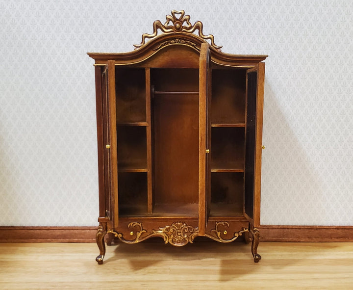 JBM Dollhouse Wardrobe Mirrored Closet Victorian Style 1:12 Scale Furniture - MiniatureCrush